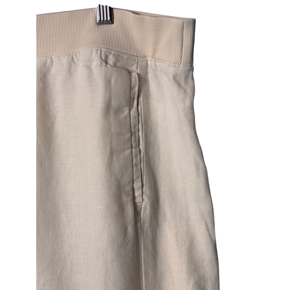 J. Jill Pants XL Petite Cream 100% Linen Wide Leg Crop Coastal Grandma Resort - Picture 4 of 7